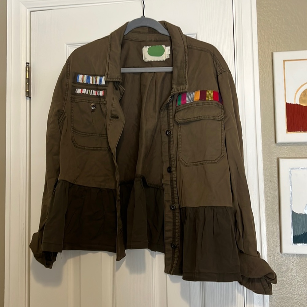 Anthropologie peplum army jacket